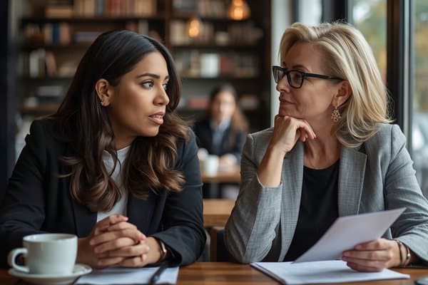 Colleagues having a conversation